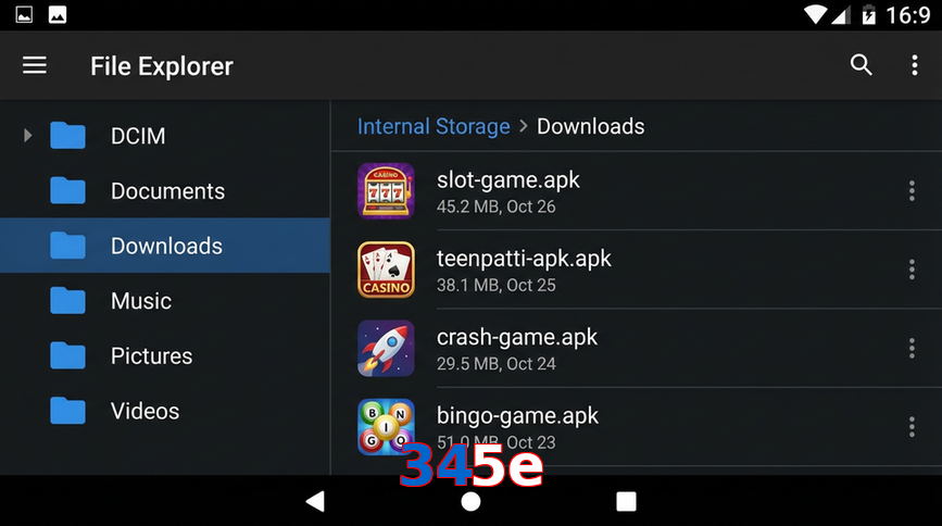Main screen of 345E gameapk page for PK players